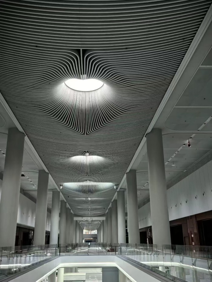 高铁站雨棚清水混凝土修复保护项目施工现场效果图4